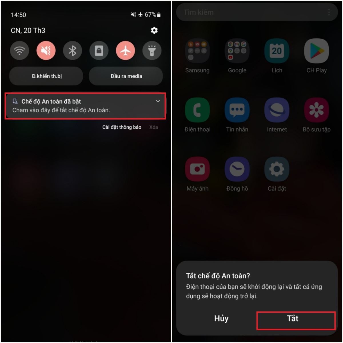 Cách kích hoạt chế độ an toàn trên điện thoại Samsung (3)