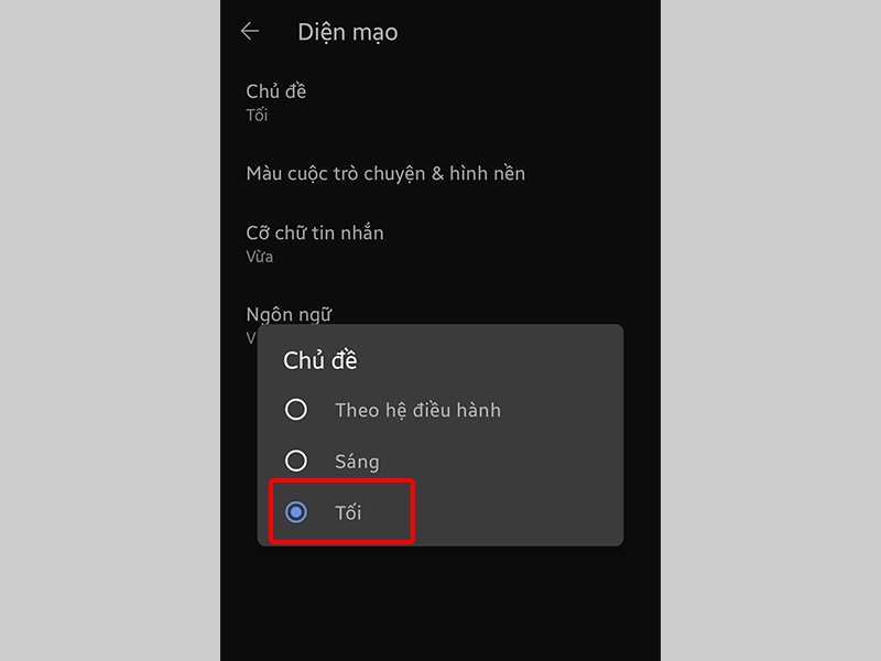 Chọn chủ đề mà bạn mong muốn