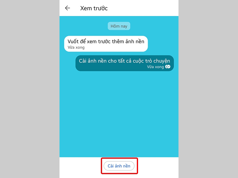 Nhấn Cài ảnh nền nếu bạn muốn