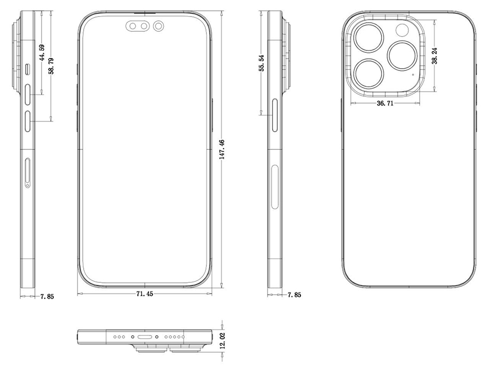 Sơ đồ thiết kế iPhone 14 Pro (ảnh 1)
