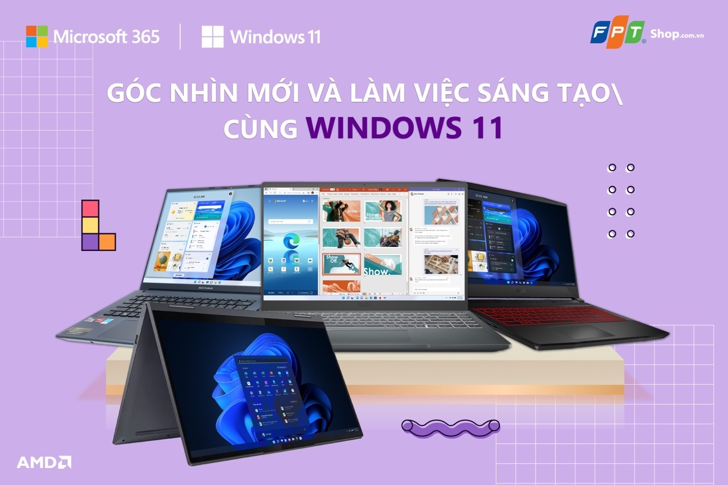 Sáng tạo cùng Windows 11, làm việc hiệu quả cùng Microsoft 365 Personal