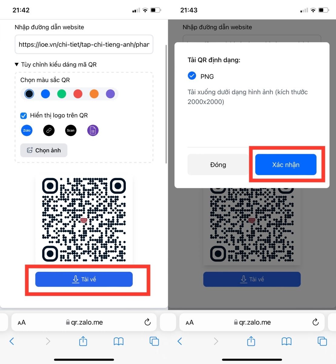 Cách tạo mã QR bằng Zalo (3)
