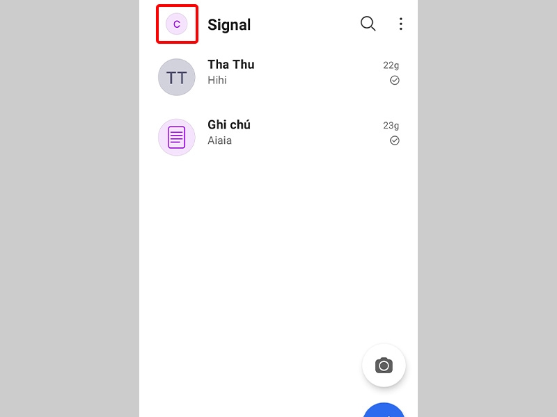 Nhấn vào biểu tượng Tài khoản