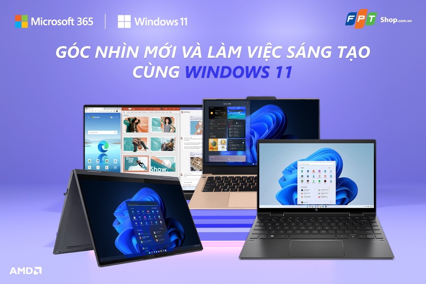 Sáng tạo cùng Windows 11, làm việc hiệu quả cùng Microsoft 365 Personal