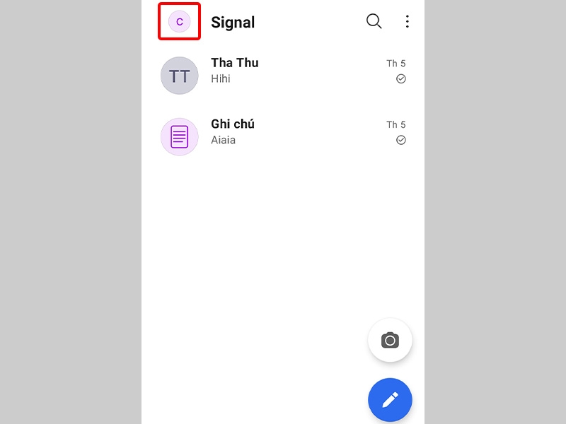 Nhấn vào biểu tượng Tài khoản