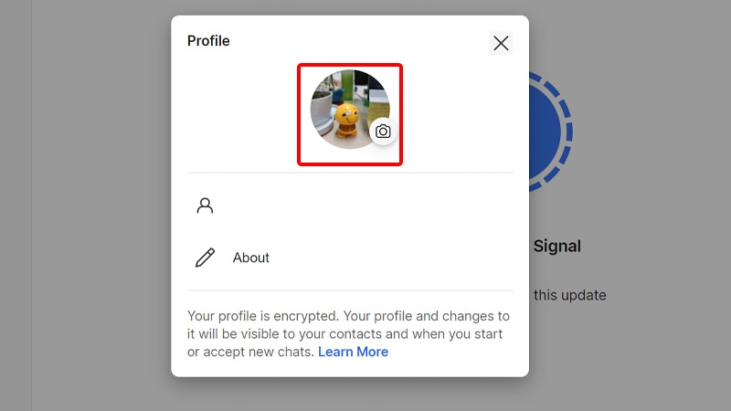 Nhấn vào Ảnh đại diện