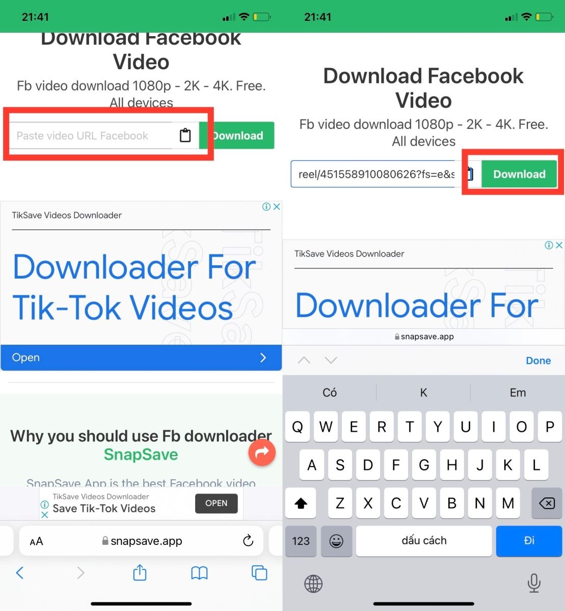 Cách tải video ngắn (Reels) trên Facebook về điện thoại (2)