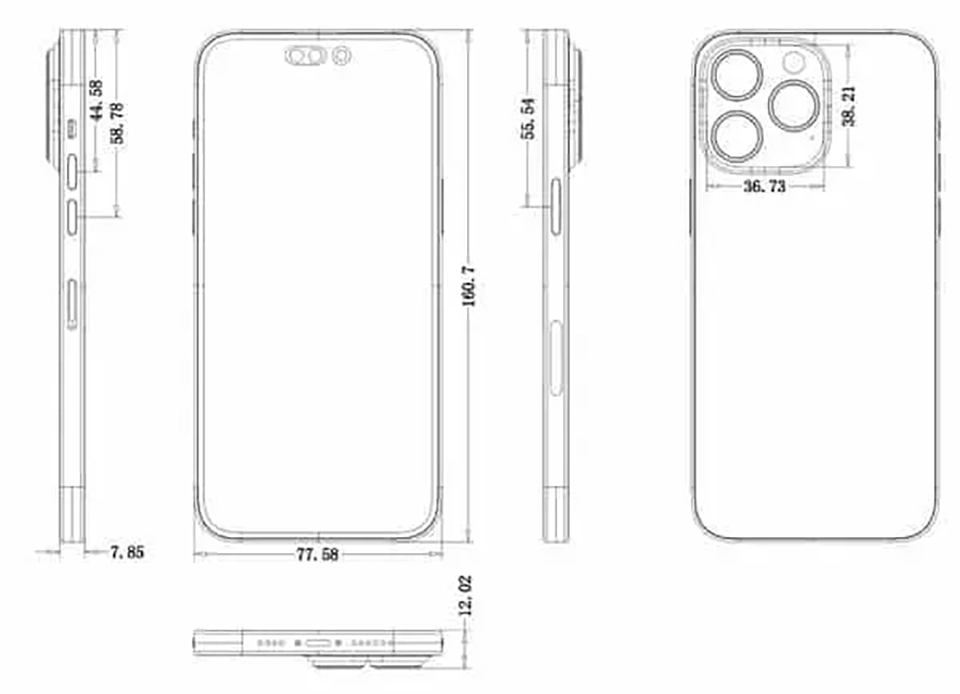 Sơ đồ thiết kế iPhone 14 Pro (ảnh 1)