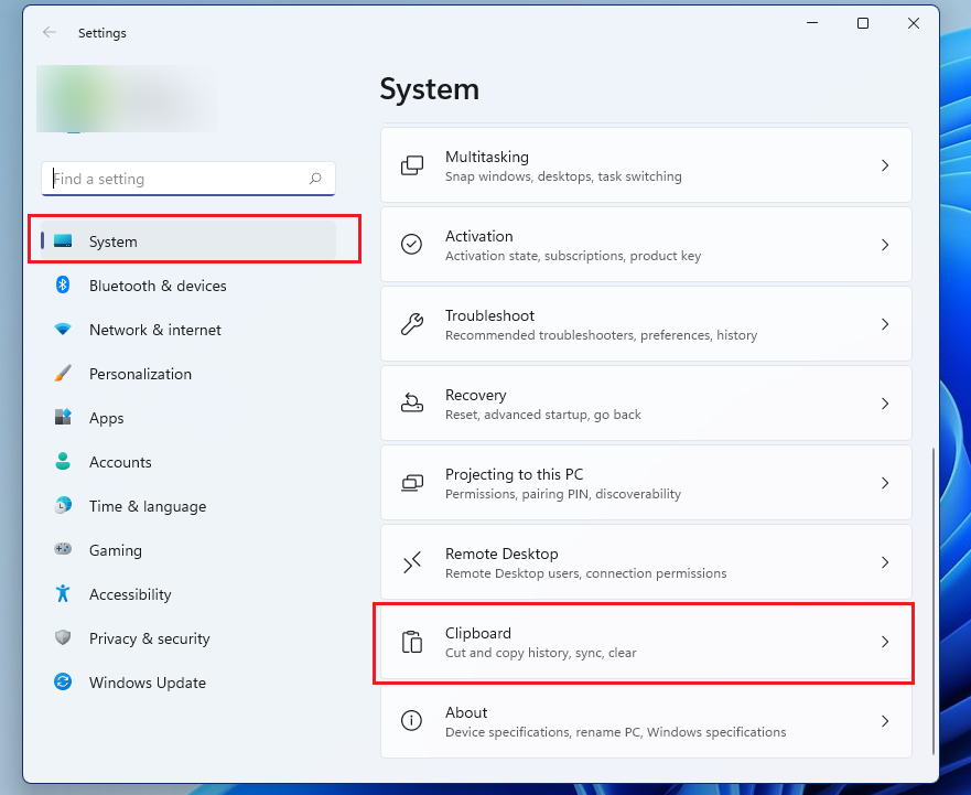 Cách bật hoặc tắt đồng bộ hóa Clipboard trên Windows 11 (1)