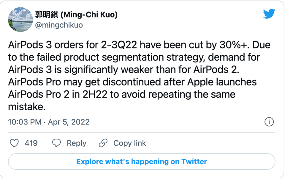 Apple sẽ ra mắt tai nghe AirPods Pro 2 vào cuối năm nay