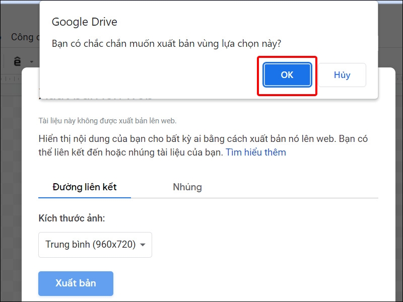 Chọn OK