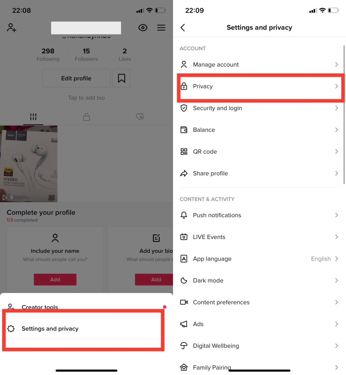 Cách chặn bình luận theo từ khóa trên TikTok (2)