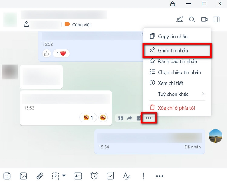 Hướng dẫn bạn cách ghim và bỏ ghim tin nhắn Zalo (7)