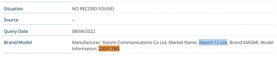 Xiaomi 12 Lite đạt chứng nhận FCC, xác nhận chạy MIUI 13, RAM 8GB và ROM 256GB Xiaomi 12 Lite đạt chứng nhận FCC, xác nhận chạy MIUI 13, RAM 8GB và ROM 256GB