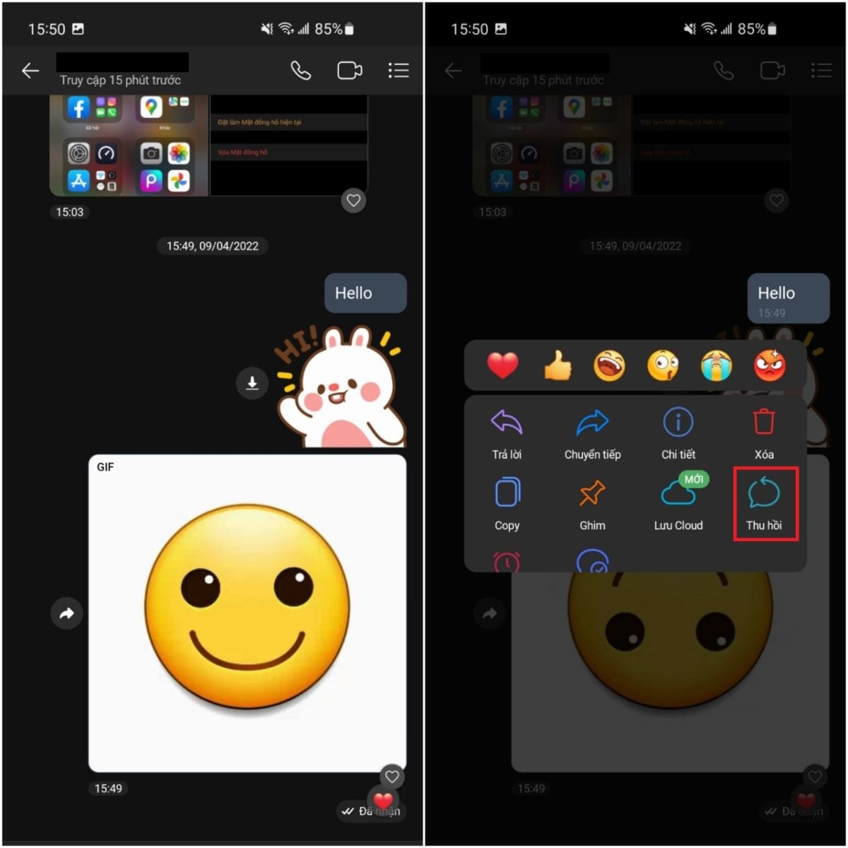 Cách thu hồi tin nhắn, xóa tin nhắn Zalo ở cả hai bên trên điện thoại và trên máy tính (5)