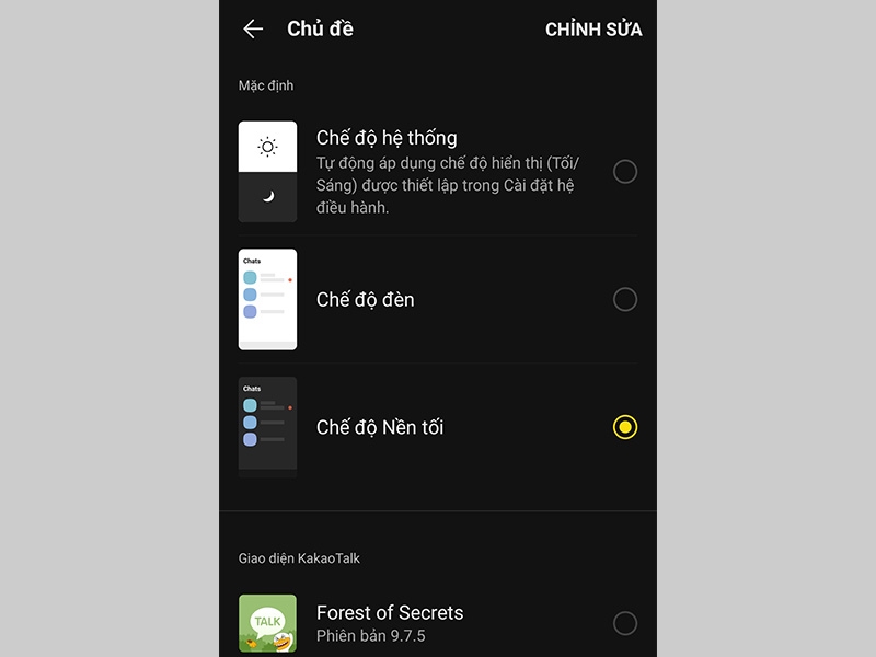 Giao diện đã được thay đổi thành công