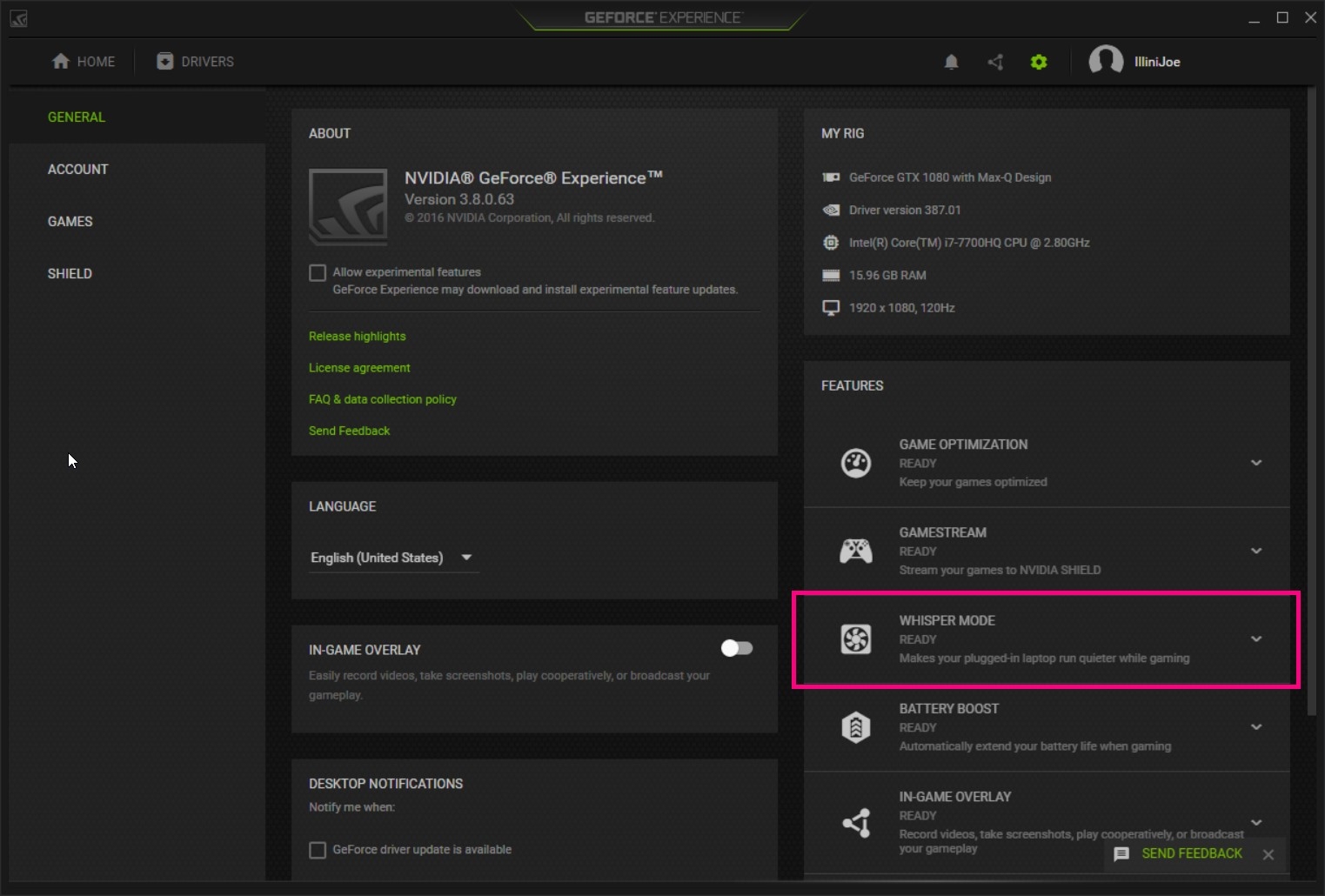 whisper mode là gì 3