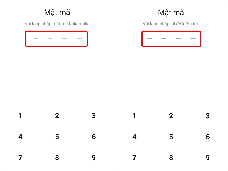 Nhập và xác nhận mã khóa của bạn