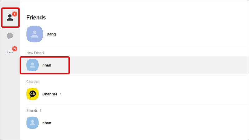 Nhấn vào mục Friends và click chuột phải vào liên hệ