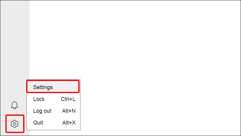 Nhấn vào biểu tượng Cài đặt và chọn Settings