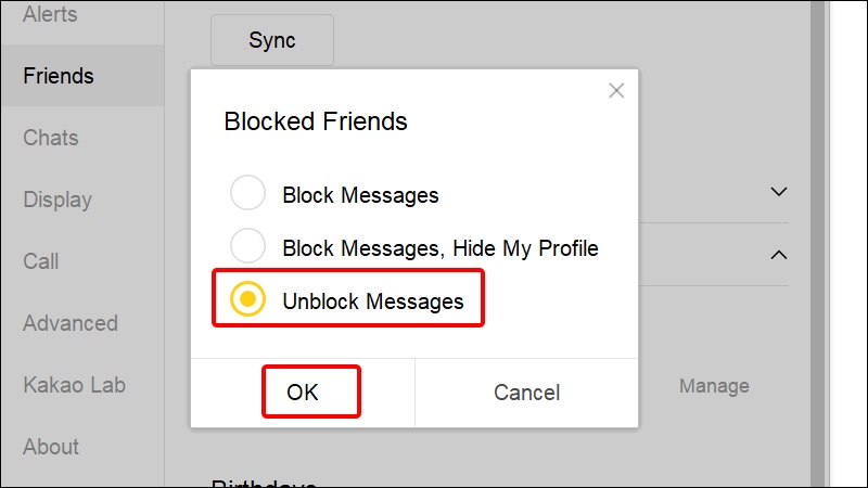Chọn Unblock Messages và nhấn OK