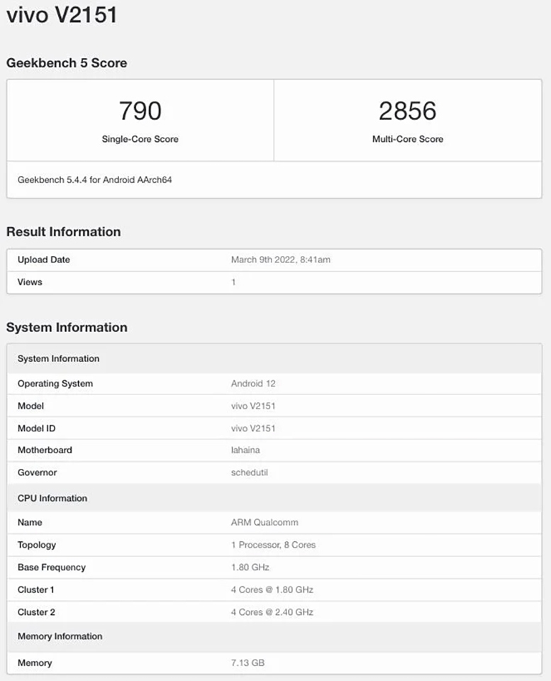 Vivo T1 Pro 5G được phát hiện trên Geekbench với chip Snapdragon 778G