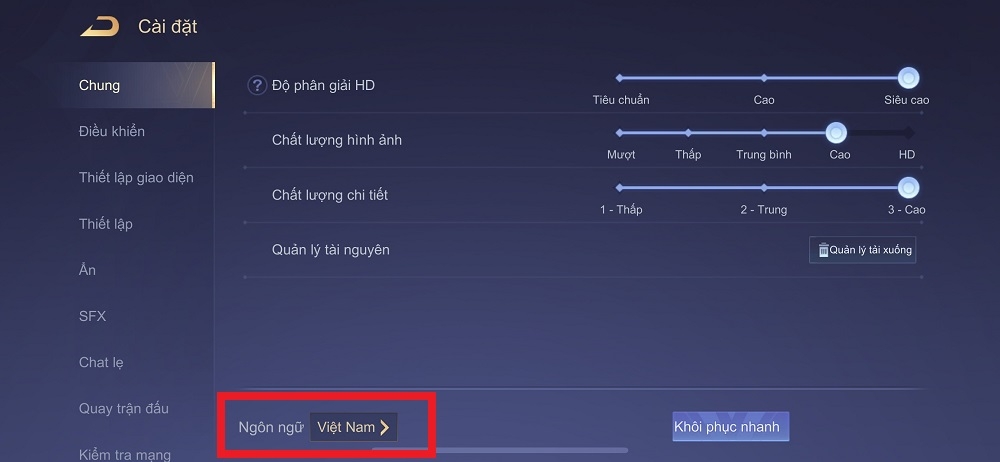 Cách thay đổi giọng nói sang tiếng Anh trong Liên Quân Mobile (3)