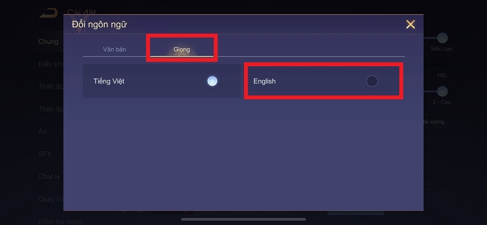 Cách thay đổi giọng nói sang tiếng Anh trong Liên Quân Mobile (4)