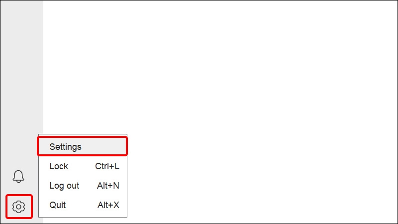 Click chuột vào biểu tượng Cài đặt và chọn Settings