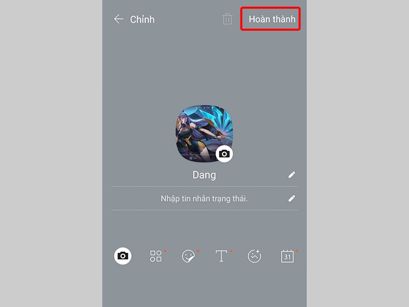 Nhấn Hoàn thành để hoàn tất thao tác