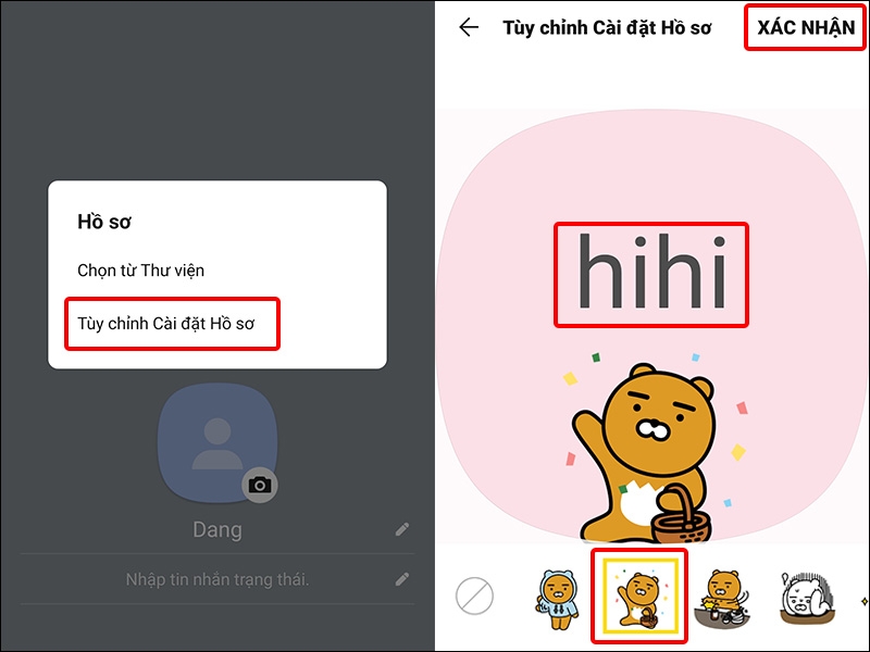 Nhấn vào Tùy chỉnh Cài đặt Hồ sơ của bạn