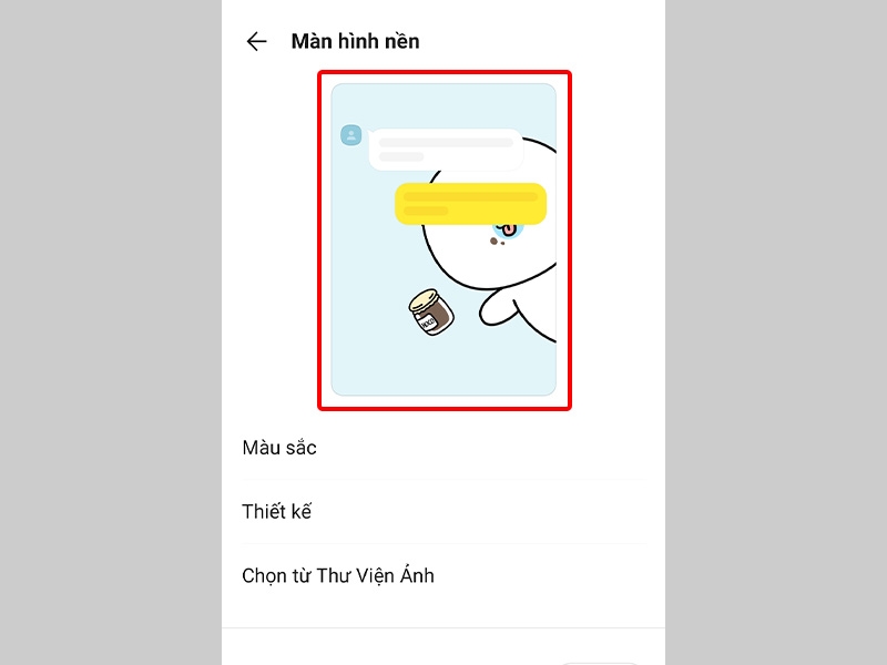 Mẫu hình nền sẽ được thay đổi ngay sau đó
