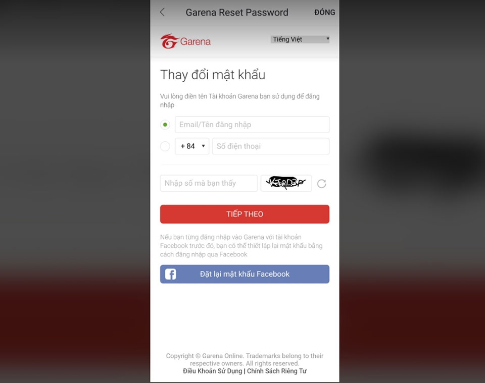 Đổi mật khẩu Garena trên điện thoại - Ảnh 06