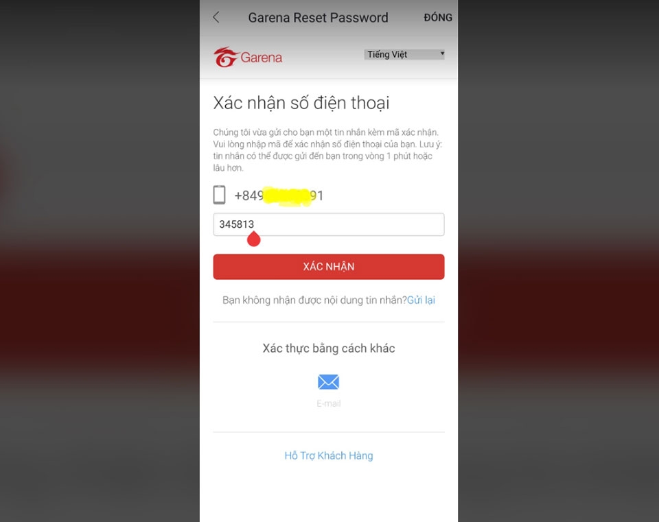 Đổi mật khẩu Garena trên điện thoại - Ảnh 09