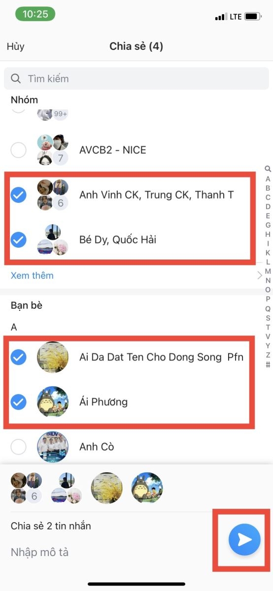 Cách gửi tin nhắn hàng loạt trên Zalo (6)