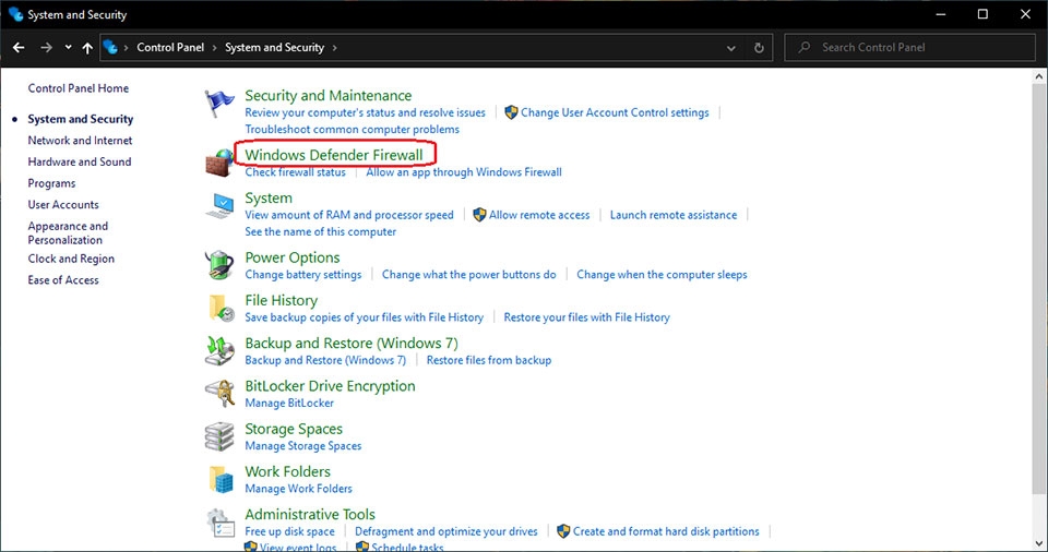 Tắt Tường lửa Win 10 - Ảnh 04 Cách tắt tường lửa Win 10 bằng Control Panel (Ảnh 3)