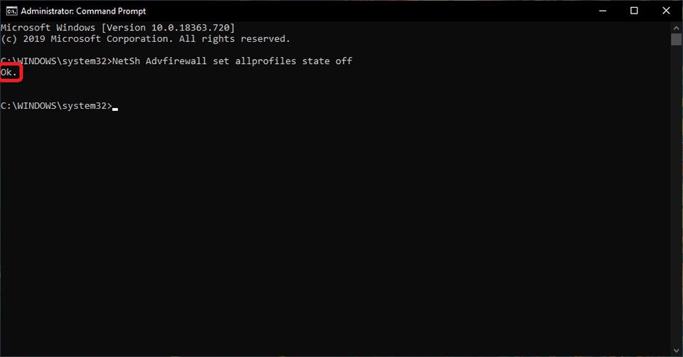 Tắt Tường lửa Win 10 - Ảnh 10 Cách tắt tường lửa Win 10 bằng Command Prompt (Ảnh 3)