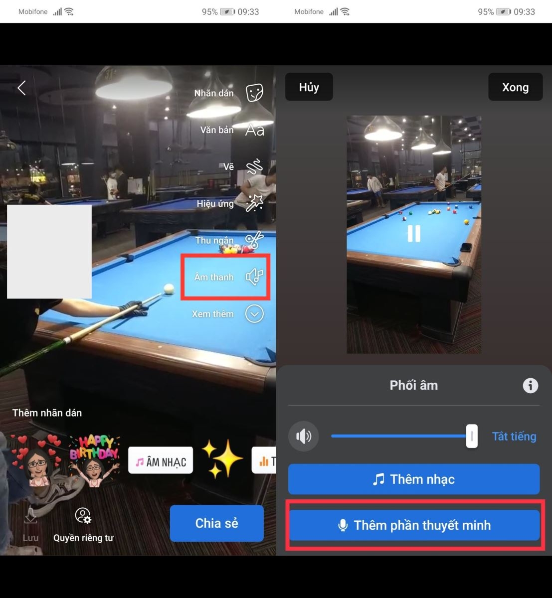 Cách lồng tiếng vào Story trên Facebook (2)