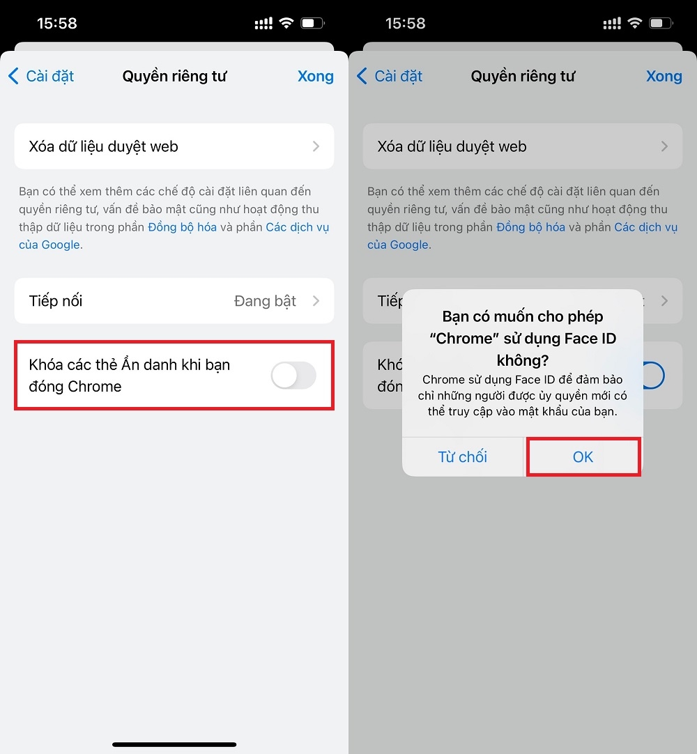 Cách khóa Tab ẩn danh Chrome trên iPhone (2)