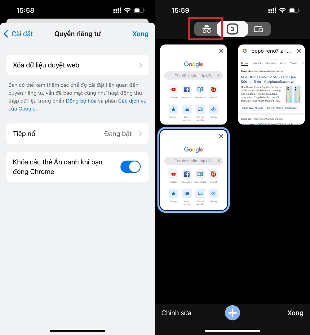 Cách khóa Tab ẩn danh Chrome trên iPhone (3)