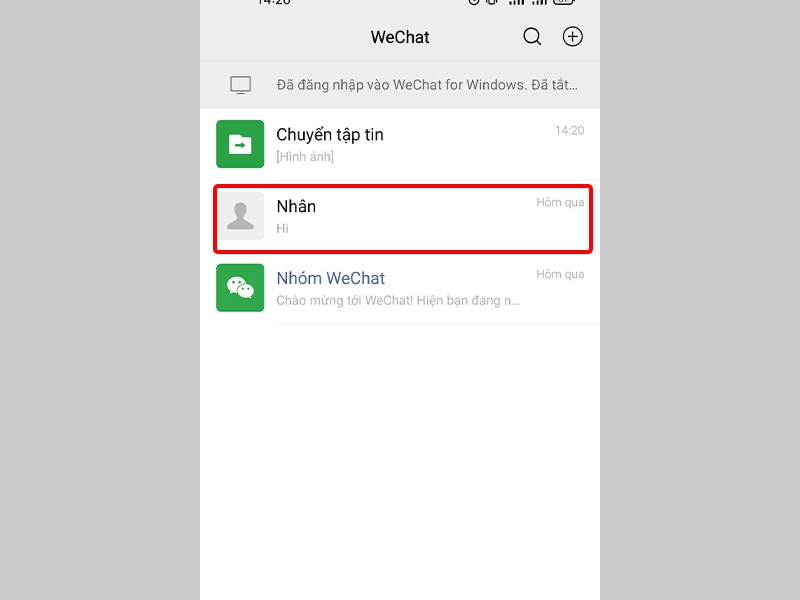 Nhấn vào cuộc trò chuyện mà bạn muốn dịch tin nhắn