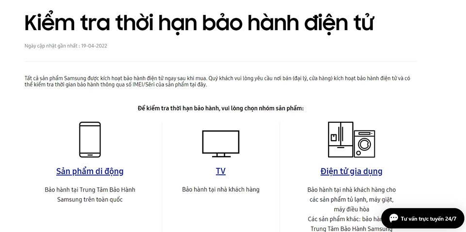 kiểm tra bảo hành samsung - Ảnh 03
