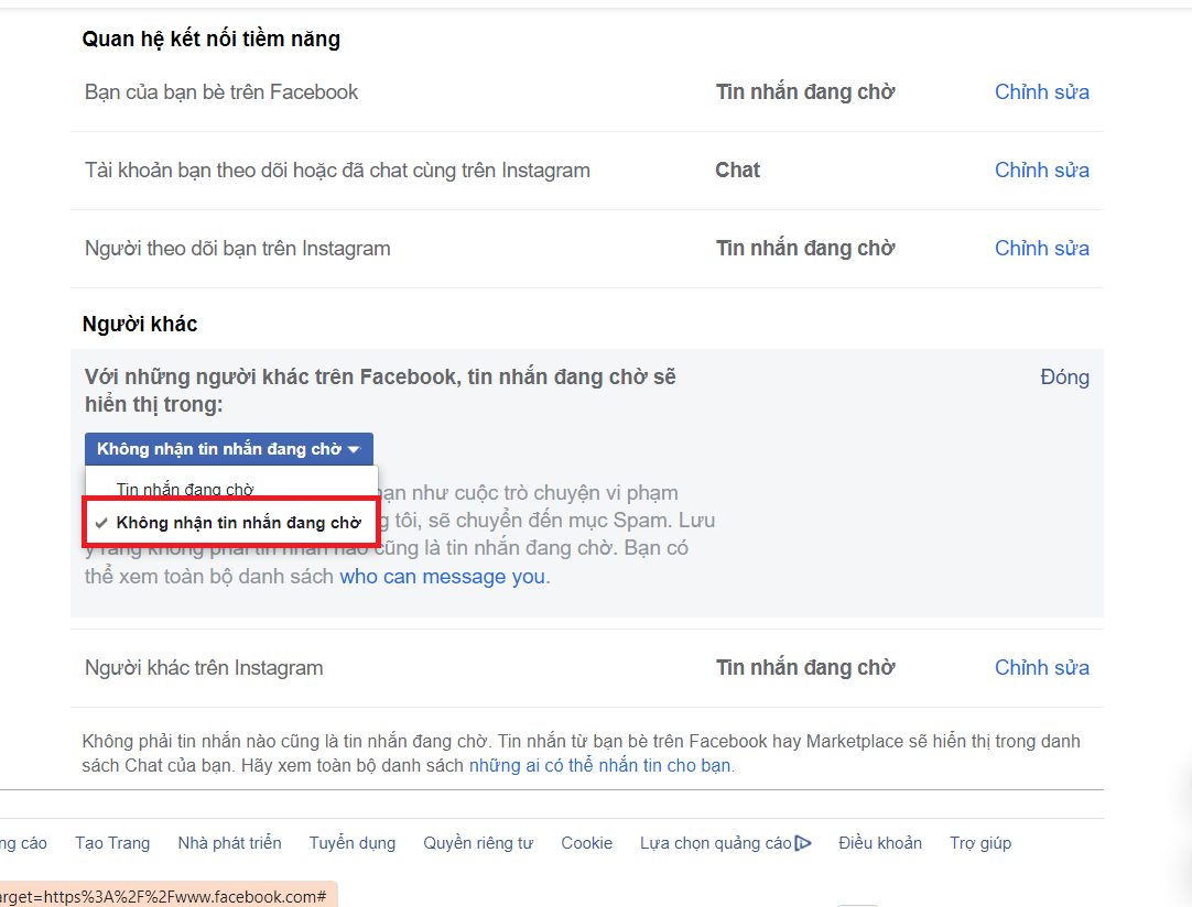 Cách chặn tin nhắn từ người lạ trên Facebook (7)
