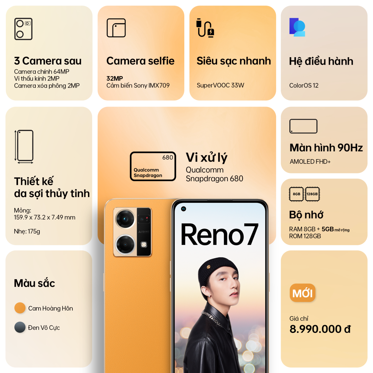 OPPO Reno7 ra mắt tại VN: Chọn lựa phải chăng nhất của dòng Reno7 series