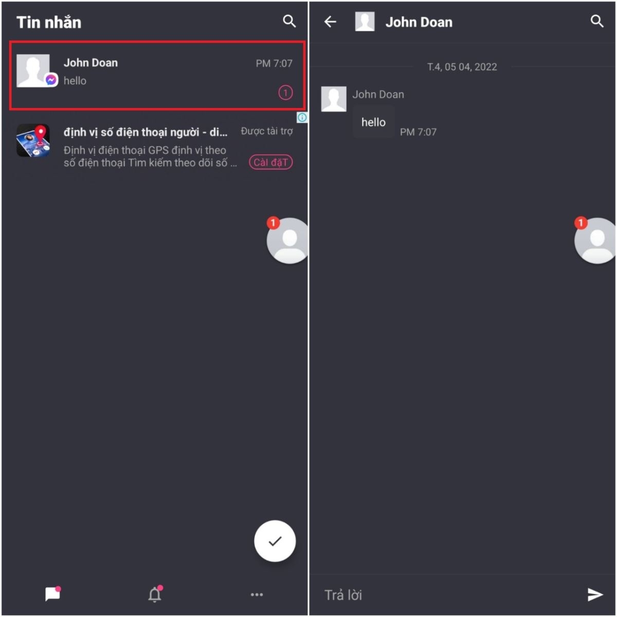 Cách đọc tin nhắn trên Messenger không hiện đã xem trên Android (5)
