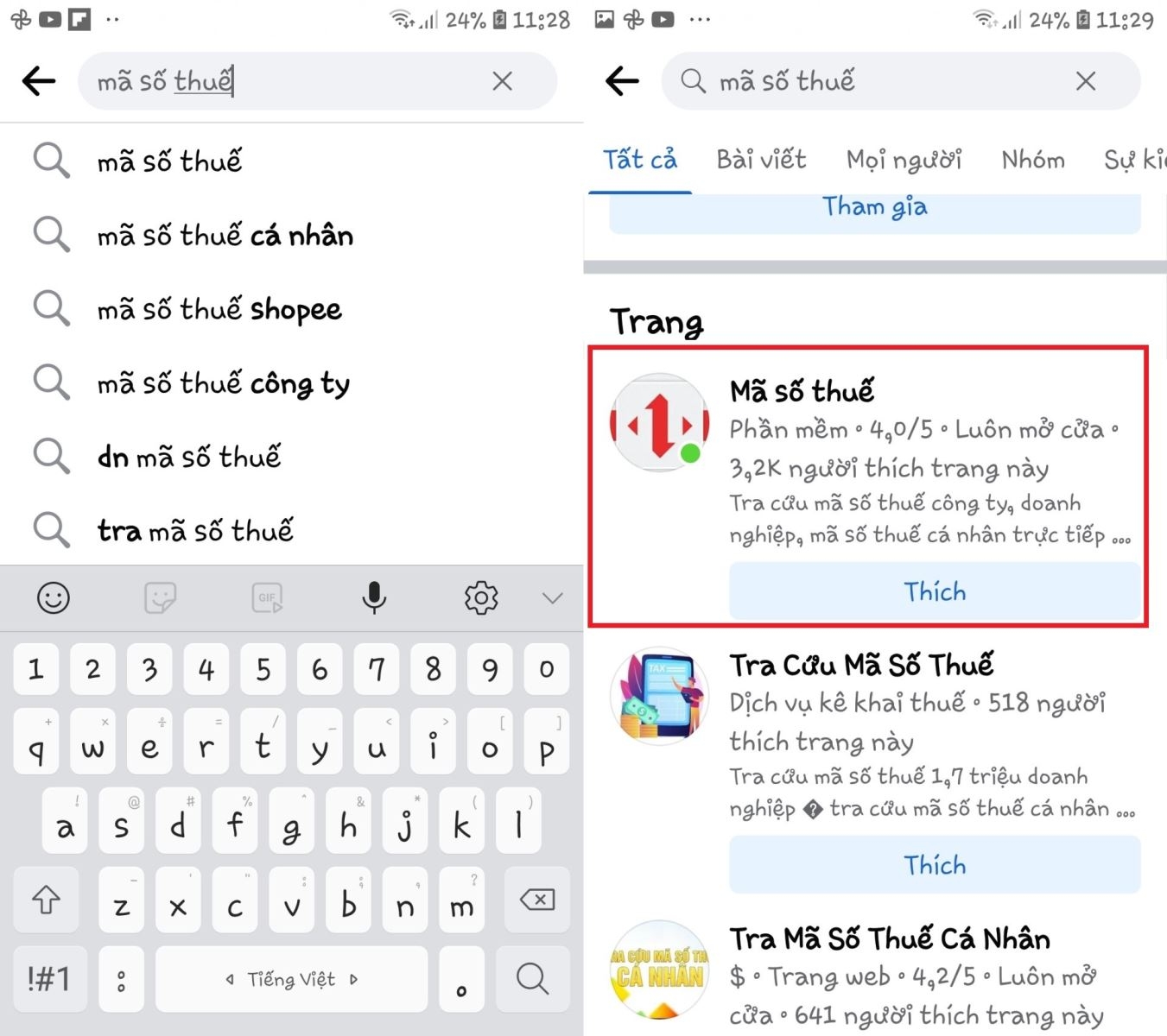Cách tra cứu mã số thuế cá nhân trên Facebook (1)