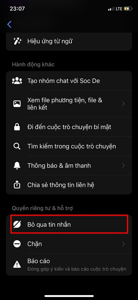 Cách bỏ qua tin nhắn trên Messenger (2)