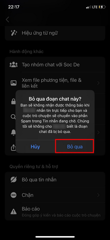 Cách bỏ qua tin nhắn trên Messenger (3)