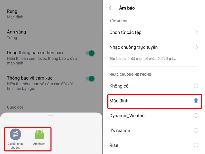 Chọn Âm thanh mà bạn mong muốn