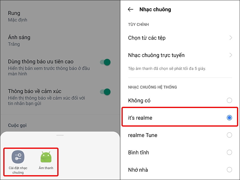Chọn Nhạc chuông mà bạn muốn